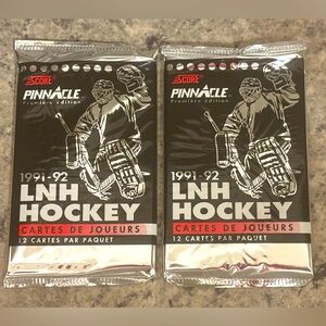 2 PACKS 1991/92 Pinnacle Premiere 1st Edition Sealed Hockey Card Pack